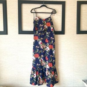 Banana Republic 2 Tier Navy Floral Dress